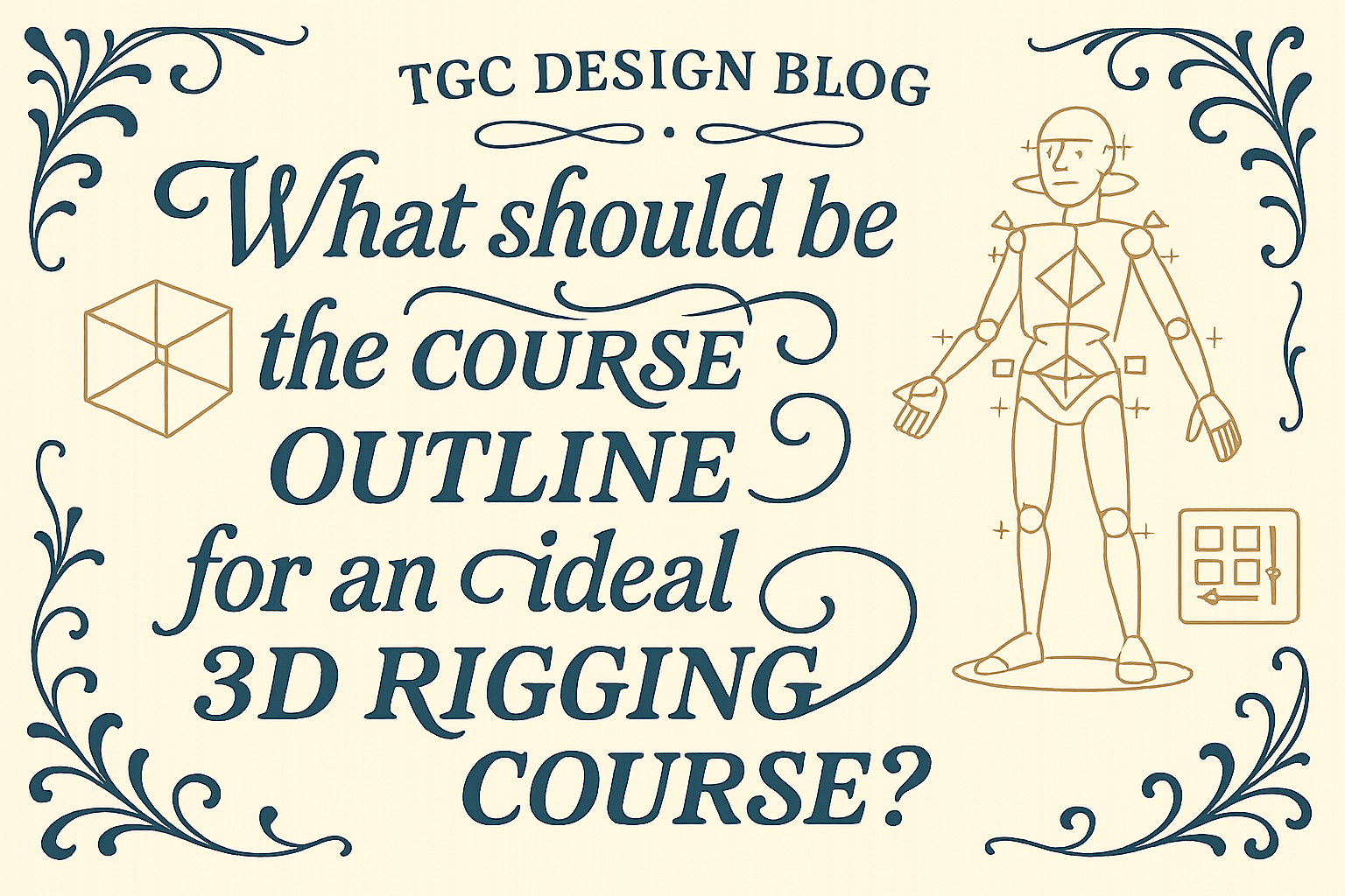 What should be the course outline for an ideal 3D Rigging Course?